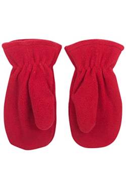 fashionchimp Kinder Fleece-Fäustlinge mit Daumen, Kleinkinder, warme Handschuhe, Uni-Farben, Made in EU (Rot; Größe 2-3 Jahre) von fashionchimp