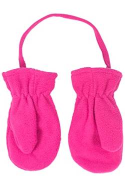 fashionchimp Kinder Fleece-Fäustlinge mit Daumen und Jackenbändchen, Kleinkinder, warme Handschuhe, Uni-Farben, Made in EU (Pink; Größe 13-24 Monate) von fashionchimp
