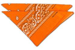 fashionchimp Nicki-Halstuch aus 100% Baumwolle im 2er Set, Unisex Bandana, AZO-Frei (Orange) von fashionchimp