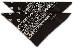 fashionchimp Nicki-Halstuch aus 100% Baumwolle im 2er Set, Unisex Bandana, AZO-Frei (Schwarz) von fashionchimp