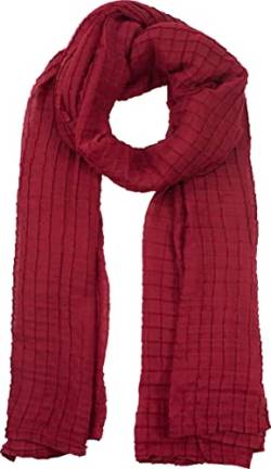 fashionchimp Unisex Schal mit feinem Karo-Muster für Damen und Herren, Uni-Farben, leichter Sommer-Schal (Rot) von fashionchimp