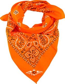 fashionchimp XXL Nicki-Halstuch aus 100% Baumwolle, 70x70 cm, Unisex Bandana, Halstuch, extra groß (Paisley-Orange) von fashionchimp