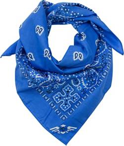 fashionchimp XXL Nicki-Halstuch aus 100% Baumwolle, 70x70 cm, Unisex Bandana, Halstuch, extra groß (Paisley-Tintenblau) von fashionchimp