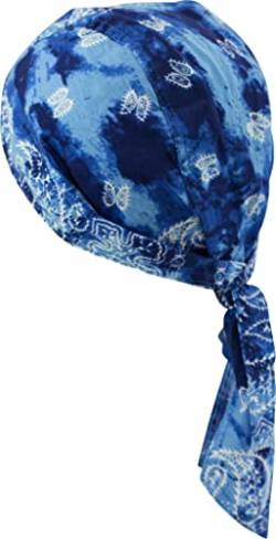 fashionchimp Zandana aus 100% Baumwolle, Bandana-Kopftuch, Bikertuch für Damen und Herren, Muster-Print (Batic-Blau) von fashionchimp