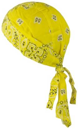 fashionchimp Zandana aus 100% Baumwolle, Bandana-Kopftuch, Bikertuch für Damen und Herren, Muster-Print (Gelb-Paisley) BAC095 von fashionchimp