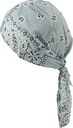 fashionchimp Zandana aus 100% Baumwolle, Bandana-Kopftuch, Bikertuch für Damen und Herren, Muster-Print (Grau Paisley) von fashionchimp