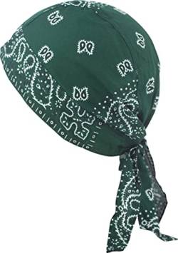 fashionchimp Zandana aus 100% Baumwolle, Bandana-Kopftuch, Bikertuch für Damen und Herren, Muster-Print (Grün-Paisley) von fashionchimp