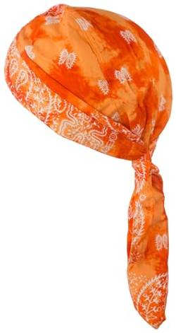 fashionchimp Zandana aus 100% Baumwolle, Bandana-Kopftuch, Bikertuch für Damen und Herren, Muster-Print (Mandarine-Batik) BAC147 von fashionchimp