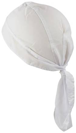 fashionchimp Zandana aus 100% Baumwolle, Bandana-Kopftuch, Bikertuch für Damen und Herren, Muster-Print (Weiß-Uni) BAC091 von fashionchimp
