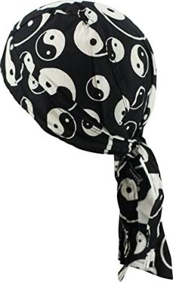 fashionchimp Zandana aus 100% Baumwolle, Bandana-Kopftuch, Bikertuch für Damen und Herren, Muster-Print (Ying Yang) von fashionchimp