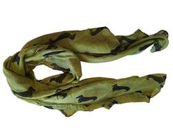 Fat-catz-copy-catz Schal mit Dackel-Motiv, große Größe, für alle Jahreszeiten, weicher Schal für Damen Gr. One size, Dunkelgrüner Wurstschal von fat-catz-copy-catz