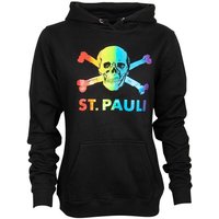 FC St. Pauli Kapuzenpullover Damen Hoodie Regenbogen Tailliert von fc st. pauli