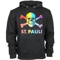 FC St. Pauli Kapuzenpullover Hoodie Totenkopf Regenbogen Groß (Schwarz) von fc st. pauli