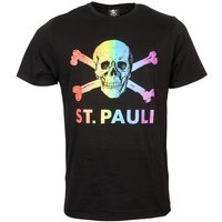 FC St. Pauli T-Shirt T-Shirt Totenkopf mit Muster/Farbe (Regenbogen) von fc st. pauli