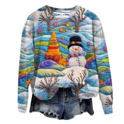 Christmas Sweatshirts 3D Graphic Embroidery Print Long Sleeve Pullover (DE/NL/SE/PL, Alphanumerisch, M, Regular, Regular, Kind2) von fczfczklk