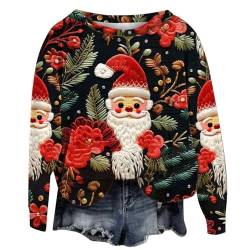 Christmas Sweatshirts 3D Graphic Embroidery Print Long Sleeve Pullover (DE/NL/SE/PL, Alphanumerisch, S, Regular, Regular, Kind9) von fczfczklk