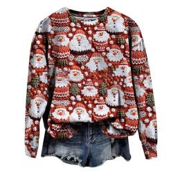 Christmas Sweatshirts 3D Graphic Embroidery Print Long Sleeve Pullover (DE/NL/SE/PL, Alphanumerisch, XXL, Regular, Regular, Kind3) von fczfczklk