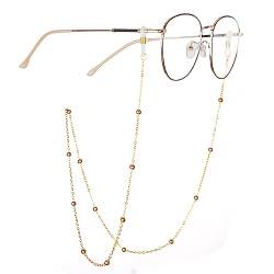 fdsmall Brille Ketten Sonnenbrille Kette Gold Gläser Kette Perlen Brillenketten Brillenkette Brillenkette Lesebrille Perlen Gläser Strap Ketten Brillenkette für Brillen (Gold) von fdsmall