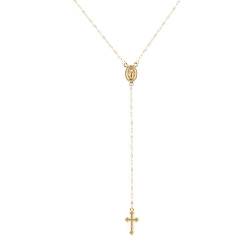 fdsmall Layered Halsketten für Frauen Mode zierlich Einstellbar 14K Gold überzogene Y Kreuz Münze Anhänger Choker Halskette Schmuck Geschenke für Frauen und Mädchen (Gold) von fdsmall