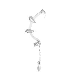 fdsmall Silberne Ohrmanschetten Punk Gothic Vintage Teufel Verstellbare Quasten Non-Piercing Helix Knorpel Ohrclip Ohrringe Kralle Ohrmanschette Ohrschmuck für Frauen und Mädchen (silbrig Linkes Ohr) von fdsmall