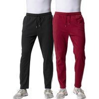 Sieh an! Herren Hosen lang dunkelrot + schwarz von feel good