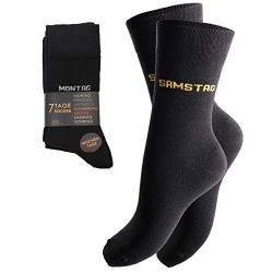 feelzone 7 Paar Unisex Socken mit Wochentagen (35-38, schwarz) von feelzone