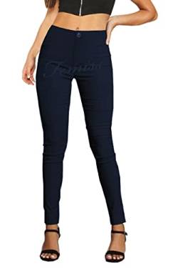 femiss Mädchen Marineblau Schwarz Grau Schulhose Frauen Arbeit Büro Skinny Stretch Hose, marineblau, 40 von femiss