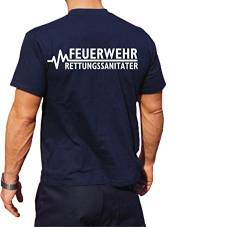 T-Shirt Navy, Feuerwehr - RETTUNGSSANITÄTER XL von feuer1