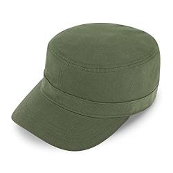 fiebig Army GI-Cap | Klassische Arbeitsmütze mit flexiblem Verschluss | Militär Outdoor Kappe aus Baumwolle (One Size, Olivgrün) von fiebig