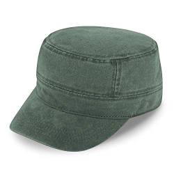 fiebig Army GI-Cap in Washed Cotton | Klassische Arbeitsmütze mit Klettverschluss | Militär Outdoor Kappe aus Baumwolle (One Size, Olivgrün) von fiebig