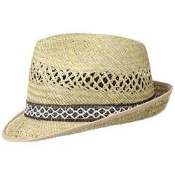 fiebig Erntehelfer Strohhut (Sonnenschutz) für Damen und Herren, Cooler und modischer Sonnenhut im Trilby Look für den Sommer am Strand oder im Urlaub, Größe 57, Farbe Natur von fiebig