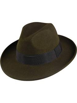 fiebig Herren Bogart Hut wasserabweisend knautschbar, Kopfgröße:59, Farben:Oliv von fiebig