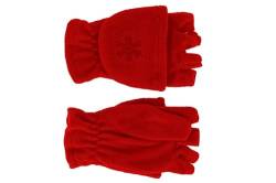 fiebig Mädchen Jungen Halbfinger Handschuh mit Klappe in Fleece für Kinder!, Farben:rot, Handschuhgröße:3 von fiebig