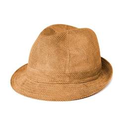 fiebig Westminster Cordhut | Trilby für Damen & Herren aus Baumwolle | Viele Farben und Größen | Fedora mit Kordgarnitur, Innenband & Mesh-Futter (58-L, Beige) von fiebig