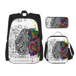 fifbird 3-in-1-Rucksack-Set, Rucksack mit Lunchbox, Federmäppchen, stilvoll, langlebig, Schulrucksack-Set – Spirit of the, Links und rechts, Einheitsgröße, Tagesrucksäcke von fifbird