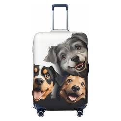 fifbird Gepäckhülle mit lustigem Hundemotiv, elastisch, waschbar, Größe XL, Schwarz , S, Kofferabdeckung von fifbird