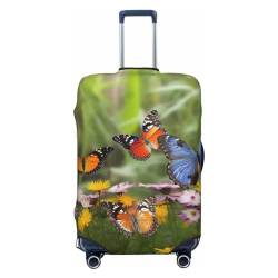fifbird Gepäcküberzug mit Schmetterlingsmotiv, elastisch, waschbar, Größe M, Schwarz , S, Kofferabdeckung von fifbird