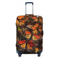fifbird Monarch Butterflies Print Gepäckhülle Kofferbezug Elastisch Waschbar Kofferschutz Größe S, Schwarz , XL, Kofferabdeckung von fifbird