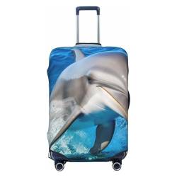 fifbird Ocean Animal Funny Delphin Print Luggage Cover Suitcase Cover Elastic Washable Suitcase Protector Size L, Schwarz , L, Kofferabdeckung von fifbird