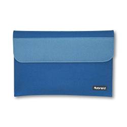 filzbrand MacBook-Tasche Bill aus Filz (Designfilz, ca. 100 % Wolle), zweifarbig 13 Zoll mit Klettverschluss, enzianblau mit Lasche in Mittelblau von filzbrand