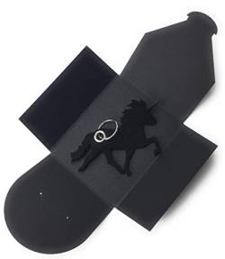 Schlüsselanhänger aus Filz - Einhorn/Märchen - schwarz - als Geschenk und Glücksbringer von filzschneider