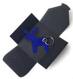 Schlüsselanhänger aus Filz - Elch/Weihnachten - marine-blau - als besonderes Geschenk von filzschneider