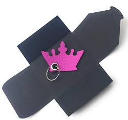 Schlüsselanhänger aus Filz - Krone/Prinzessin - pink/magenta - als Geschenk, Glücksbringer, Prinzessin mit Öse und Schlüsselring - Made-in-Germany von filzschneider