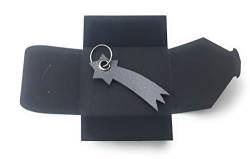 Schlüsselanhänger aus Filz - Sternschnuppe/Weihnachten - hell-grau - als besonderes Geschenk von filzschneider