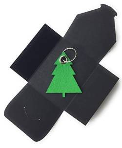 Schlüsselanhänger aus Filz - Tannenbaum/Weihnachtsbaum - grün/gras-grün - als besonderes Geschenk mit Öse und Schlüsselring - Made-in-Germany von filzschneider