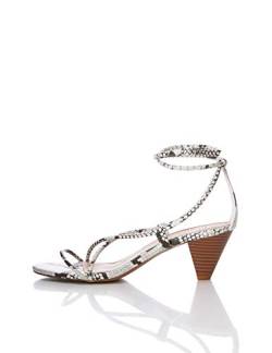 FIND Barely There Cone Heel Strappy, Damen Peeptoe Sandalen, Braun (SNAKE SNAKE), 41 EU (8 UK) von find.