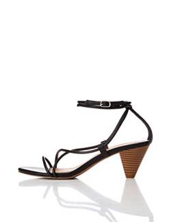 FIND Barely There Cone Heel Strappy, Damen Peeptoe Sandalen, Schwarz (BLACK BLACK), 38 EU (5 UK) von find.