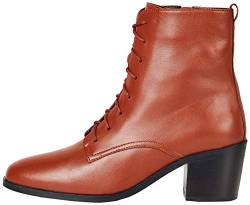FIND Block Heel Lace Up Leather, Damen Stiefeletten, Braun (Picante Picante), 37 EU (4 UK) von find.