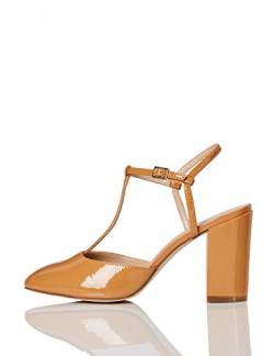 FIND Block Heel T-Bar, Pumps, Beige (Caramel), 38 EU (5 UK) von find.