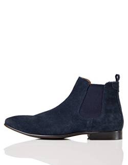 FIND Leather, Chelsea Boots, Blau (Navy), 44 EU (10 UK) von find.